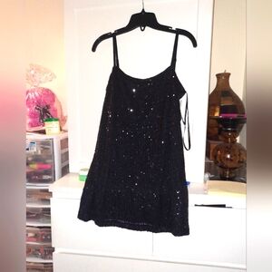 NWT WOMEN'S SEXY BLACK SEQUIN MINI DRESS SIZE SMALL